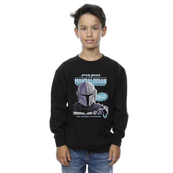 Star Wars The Mandalorian Boys Mando Comic Cover Sweatshirt 12- Black 12-13 Years