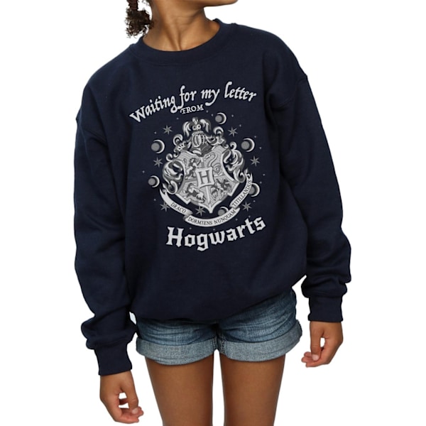 Harry Potter Flickor Hogwarts Väntar På Mitt Brev Sweatshirt 9- Navy Blue 9-11 Years