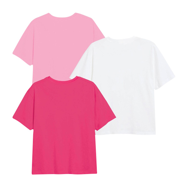 Greta Gris Flickor Vänner & Familj Karaktärer T-Shirt (3-pack) Light Pink/Dark Pink/White 5-6 Years