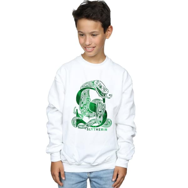 Harry Potter Pojkar Slytherin Orm Tröja 9-11 År Vit White 9-11 Years