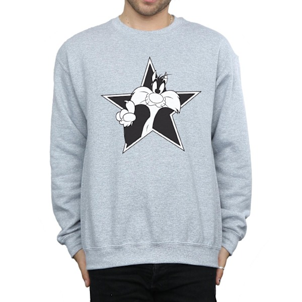 Looney Tunes Herr Sylvester Mono Star Sweatshirt M Sports Grey Sports Grey M