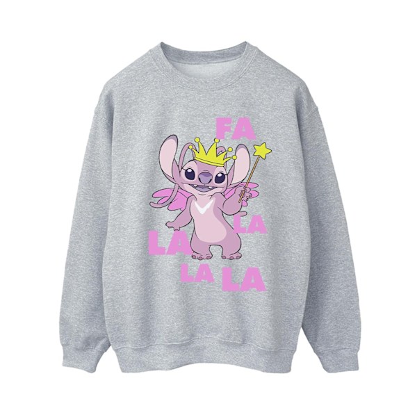 Disney Dam/Kvinnor Lilo & Stitch Angel Fa La La Sweatshirt 4X Sports Grey 4XL