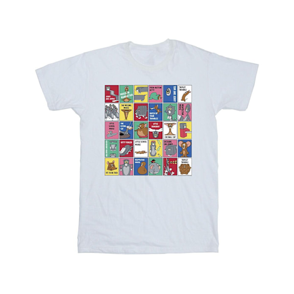 Tom And Jerry Boys Grid Squares T-Shirt 7-8 år Vit White 7-8 Years