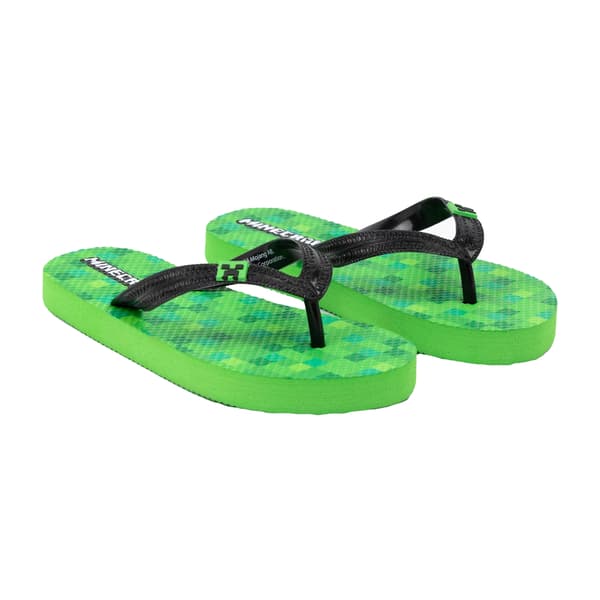 Minecraft Barn/Barn Creeper Flip Flops 2 UK Grönt Green 2 UK