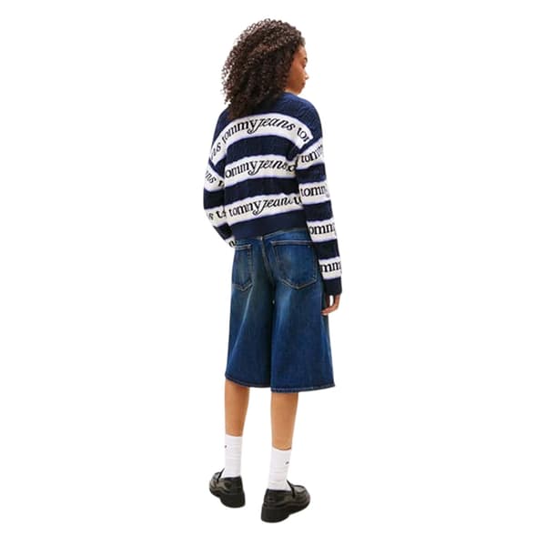 Tommy Jeans Randig V-ringad Topp för Dam 8 UK Marinblå/Vit Navy/White 8 UK