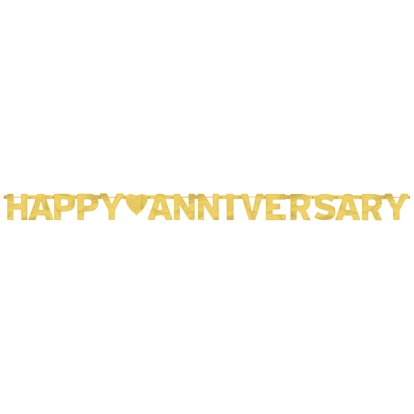 Amscan Anniversary Gold Folie Letter Banner One Size Gold Gold One Size