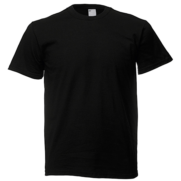 Herr T-shirt med kort ärm, casual, X Large Jet Black Jet Black X Large