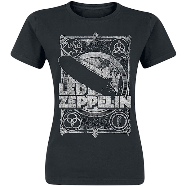 Led Zeppelin Dam/Kvinnor LZ1 Tryckt T-shirt M Svart Black M