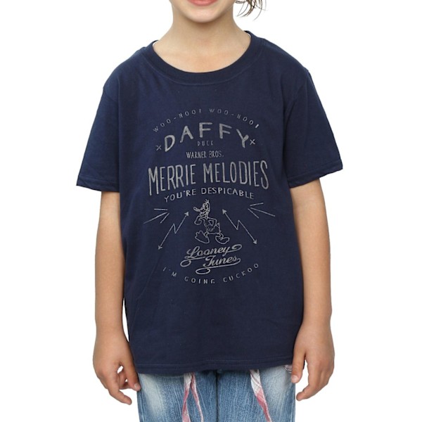 Looney Tunes Girls Daffy Duck Despicable Bomull T-shirt 9-11 År Navy Blue 9-11 Years