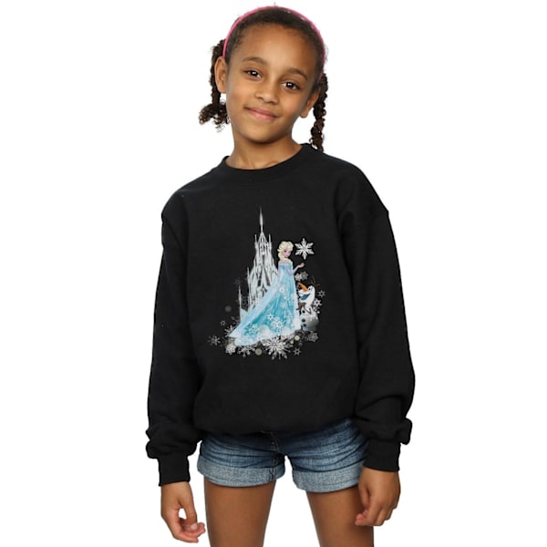 Disney Flickor Frozen Elsa Och Olof Winter Magic Tröja 7-8 År Black 7-8 Years