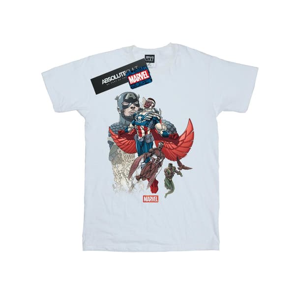 Marvel Pojkar Captain America Falcon Evolution T-Shirt 3-4 År White 3-4 Years