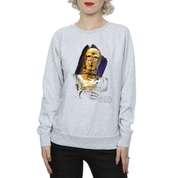 Star Wars Dam/Damer The Last Jedi C-3PO Borstad Sweatshirt Heather Grey XL