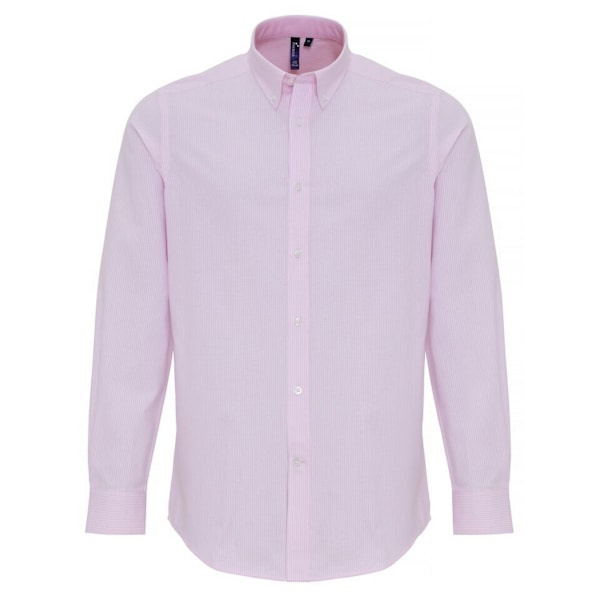 Premier Herr Cotton Rich Oxford Stripe Skjorta 2XL Vit/Rosa White/Pink 2XL