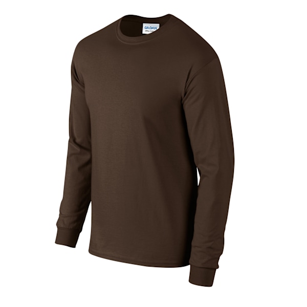 Gildan Unisex Adult Ultra Plain Cotton Long-Sleeved T-Shirt M D Dark Chocolate M