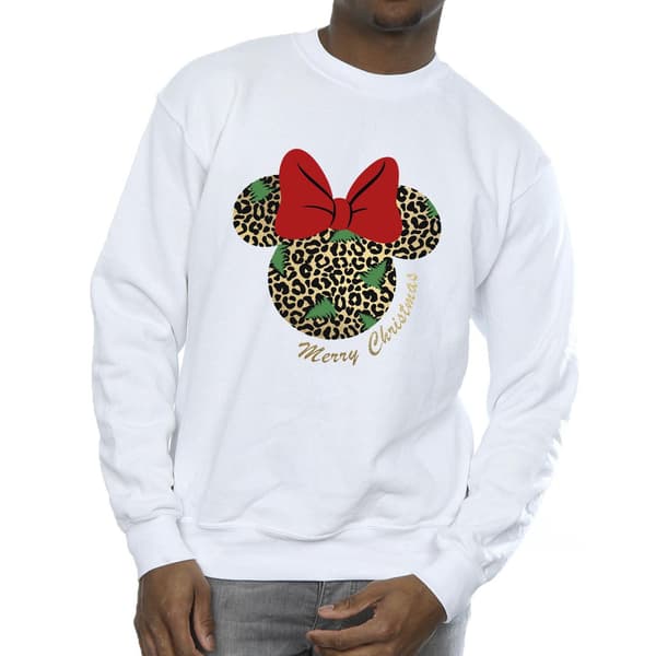 Disney Herr Minnie Mouse Leopard Jultröja 5XL Vit White 5XL