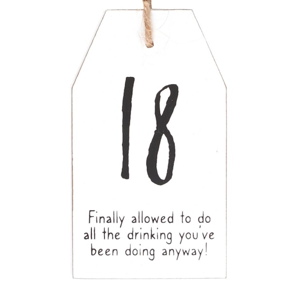 Something Different Milestone 18th Hängande Sentiment Skylt En Storlek Black/White One Size