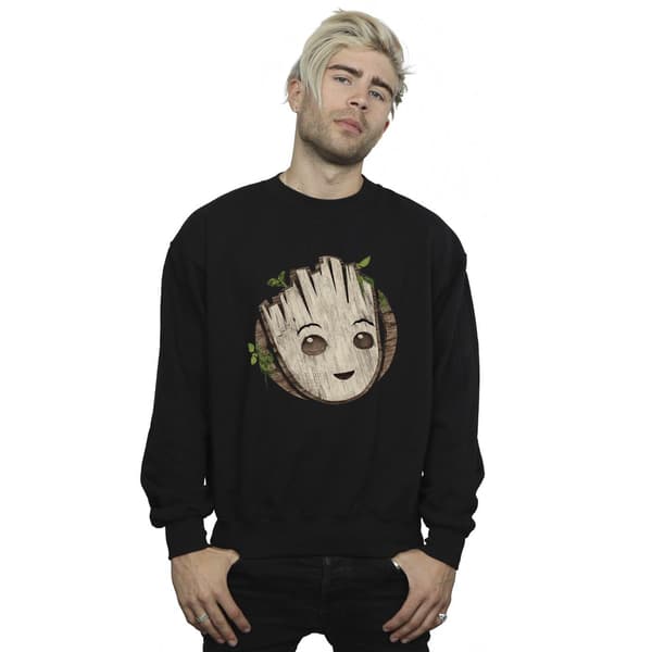 Marvel Herr I Am Groot Trähuvud Sweatshirt L Svart Black L