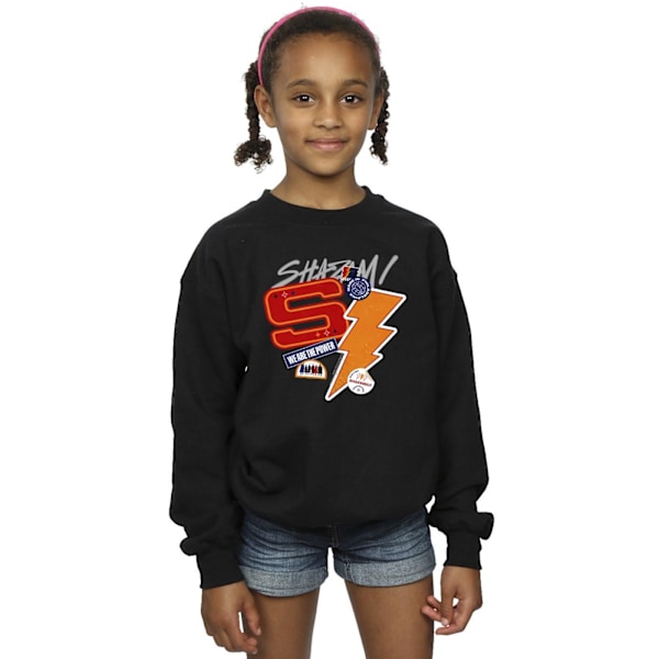 DC Comics Girls Shazam Fury Of The Gods Sticker Spam Sweatshirt Black 3-4 Years