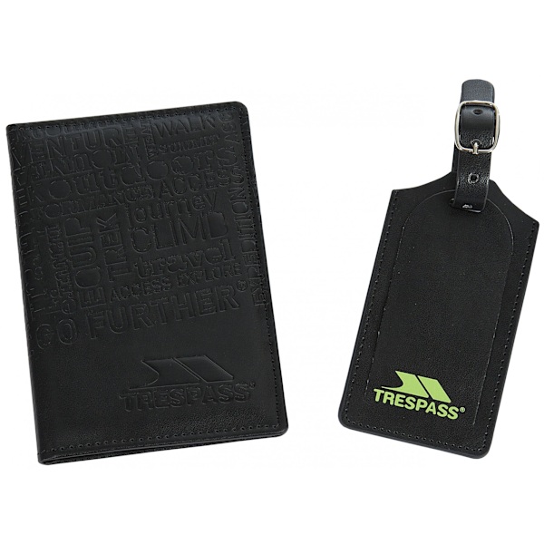 Trespass Wanderlust Passfodral och Bagageetikett One Size Bla Black One Size