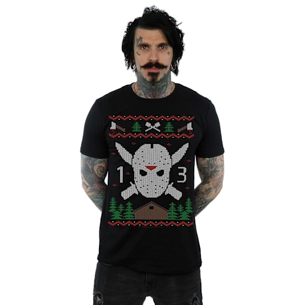 Fredag den 13:e Herr Jul Fair Isle T-shirt S Svart Black S
