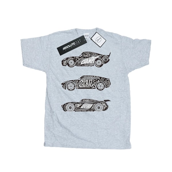 Disney Cars Text Racers T-shirt XXL Sports Grey för män Sports Grey XXL