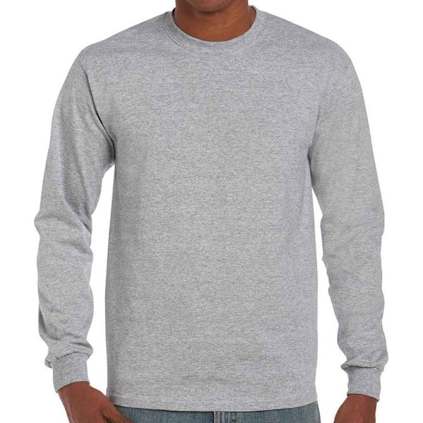 Gildan Unisex Adult Ultra Cotton Plain Long-Sleeved T-Shirt 5XL Sports Grey 5XL