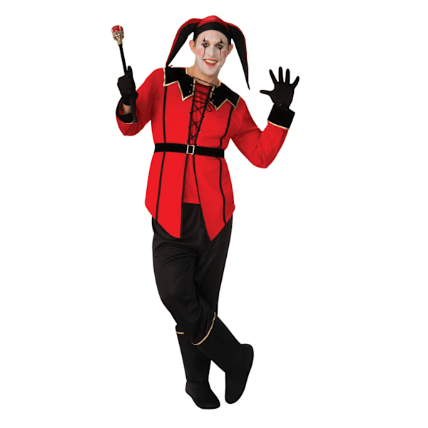 Bristol Novelty Herr Court Jester Kostym XL Röd/Svart Red/Black XL