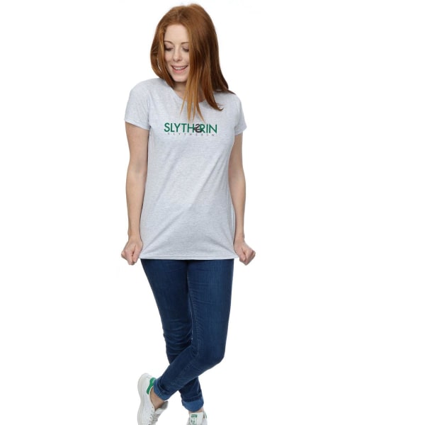 Harry Potter Dam/Kvinnor Slytherin Text Bomull T-shirt S Spor Sports Grey S