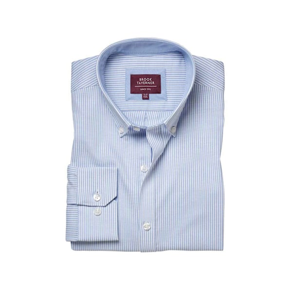 Brook Taverner Herr Lawrence Oxford formell skjorta 38 Sky Blue St Sky Blue Stripe 38