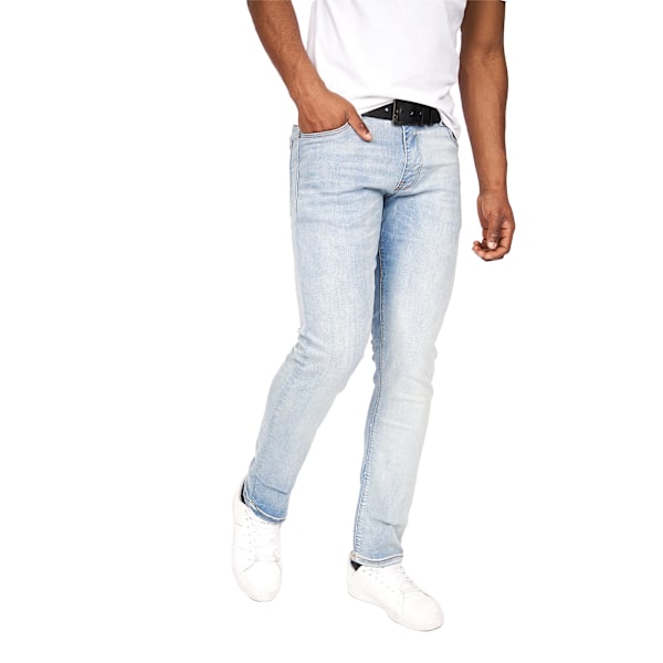 Crosshatch Cadman Straight Jeans för Herr 36R Ljus Tvättad Light Wash 36R