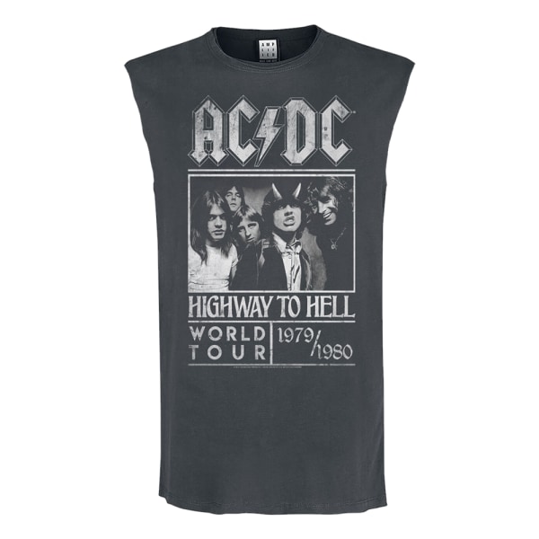 Amplified Mens Highway To Hell AC/DC Tank Top L Charcoal Charcoal L