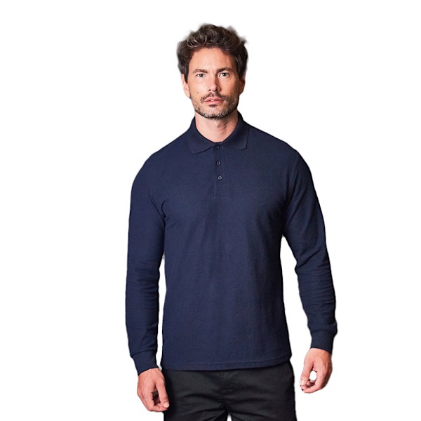 PRO RTX Herr Piqué Långärmad Poloskjorta 4XL Marinblå Navy 4XL