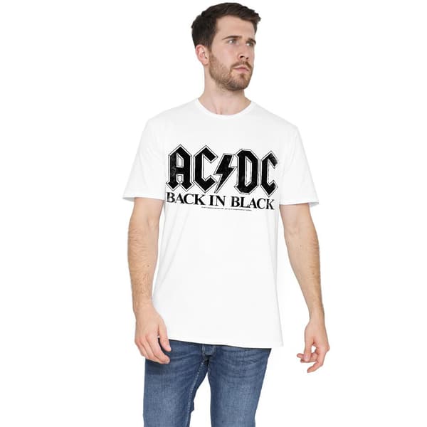 AC/DC Herr Back In Black T-Shirt S Vit White S