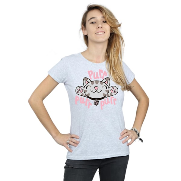 Big Bang Theory Dam/Damer Mjuk Kitty Purr Bomull T-shirt XL Sports Grey XL