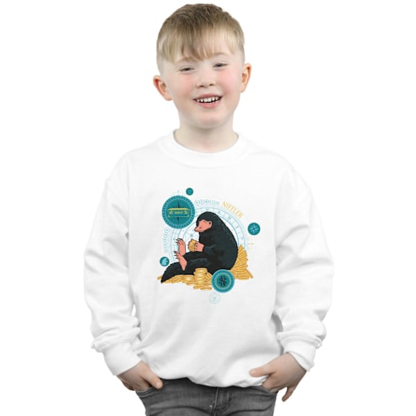 Fantastiska vidunder Pojkar Sittande Niffler Sweatshirt 7-8 År Vit White 7-8 Years