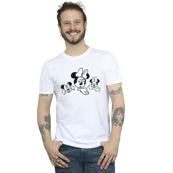 Disney Herr Minnie Mouse Three Faces T-Shirt S Vit White S
