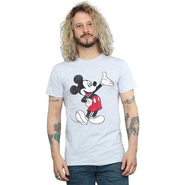 Disney Herr Traditionell Wave Mickey Mouse T-shirt L Sports Grey Sports Grey L