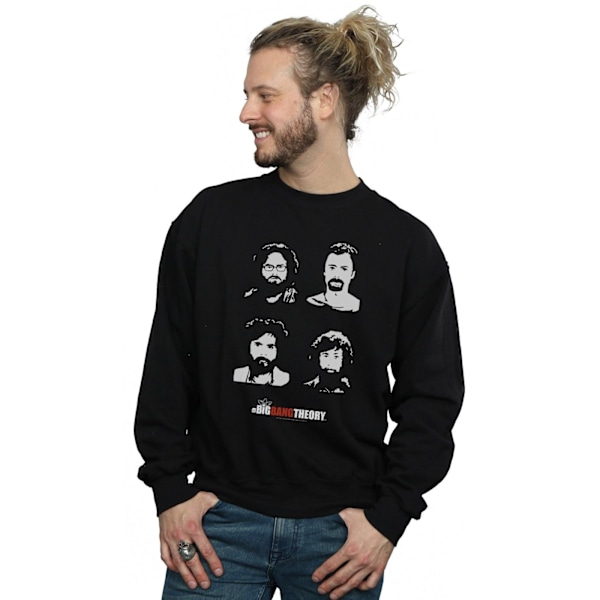 The Big Bang Theory Expedition Beards Sweatshirt för män, L, svart Black L