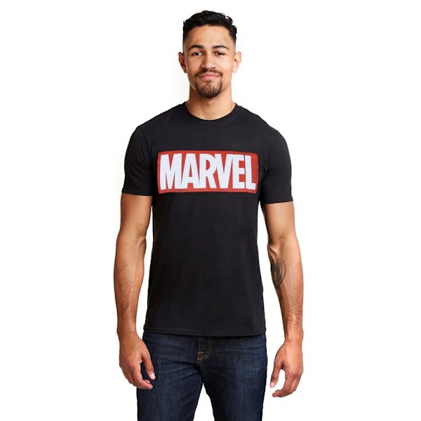 Marvel Comics Core Logo T-shirt för män, M, svart Black M