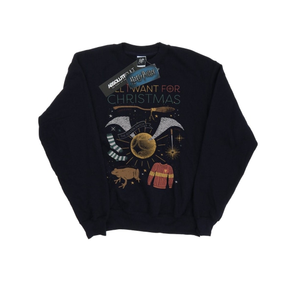 Harry Potter Girls All I Want For Christmas Sweatshirt 5-6 år Navy Blue 5-6 Years