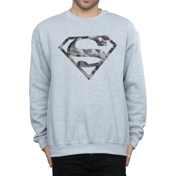 Superman Herr Marble Effect Logo Sweatshirt XXL Sports Grey Sports Grey XXL