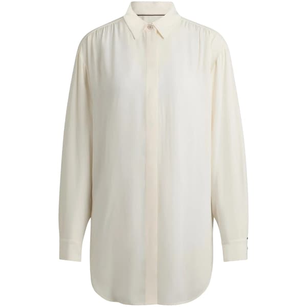 Boss Dam/Dam Benika Långärmad Blus 8 UK Vit White 8 UK