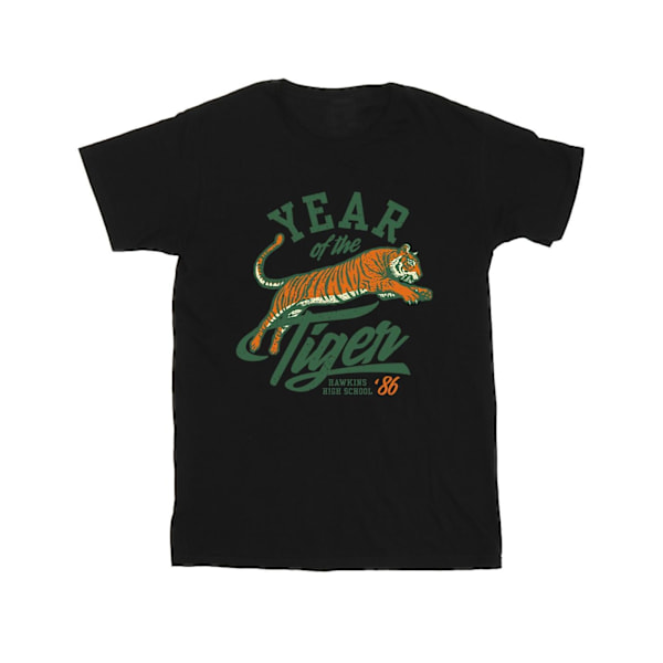 Netflix Stranger Things Hawkins Årets Tiger 86 T-shirt för män Black XXL