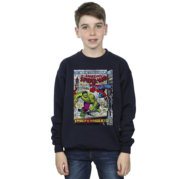 Marvel Boys Spider-Man VS Hulk Cover Sweatshirt 12-13 år Marinblå Navy Blue 12-13 Years