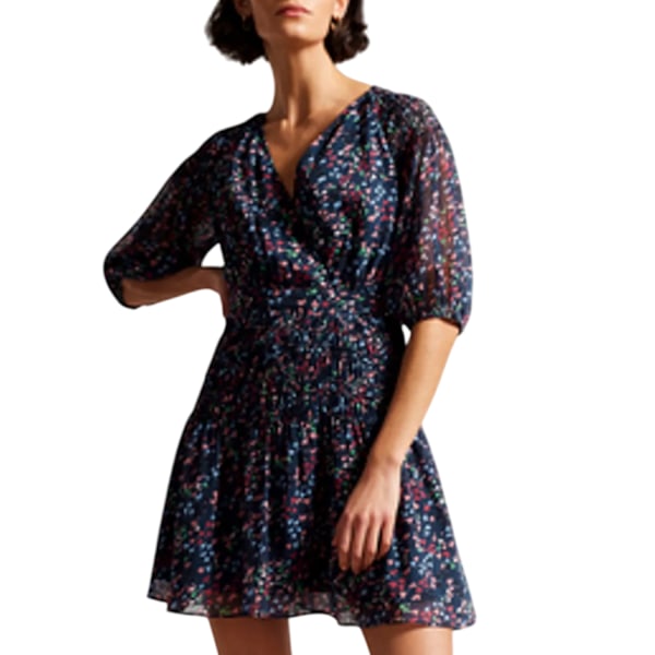 Ted Baker Dam/Dam Casadee Mini Smock Panel Omlottklänning 10 Navy 10 UK