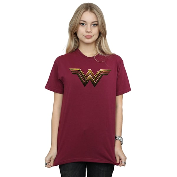 Wonder Woman Dam/Kvinnor Logo Bomull Boyfriend T-Shirt M Burg Burgundy M