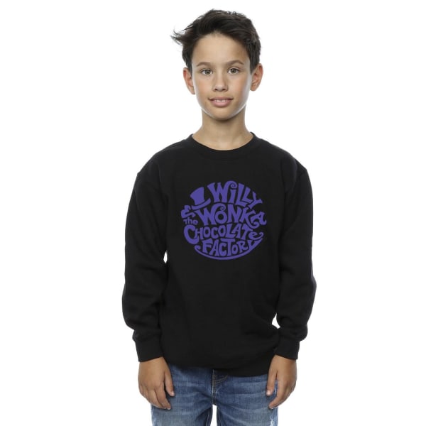Willy Wonka & The Chocolate Factory Boys Typed Logo Sweatshirt Black 9-11 Years