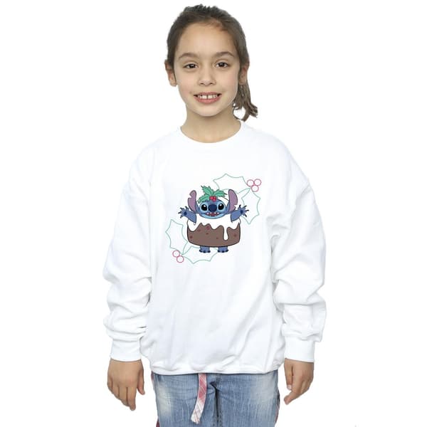 Disney Flickor Lilo & Stitch Pudding Holly Tröja 7-8 År Vit White 7-8 Years