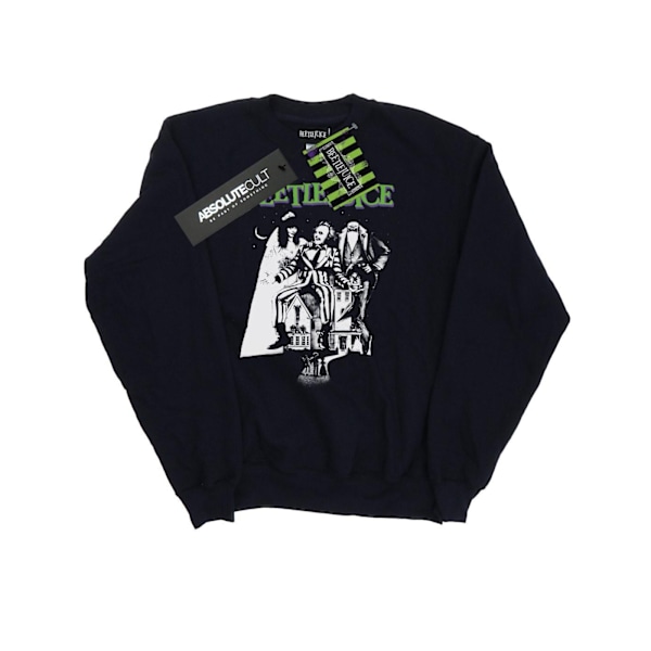 Beetlejuice Dam/Kvinnor Mono Poster Sweatshirt M Svart Black M