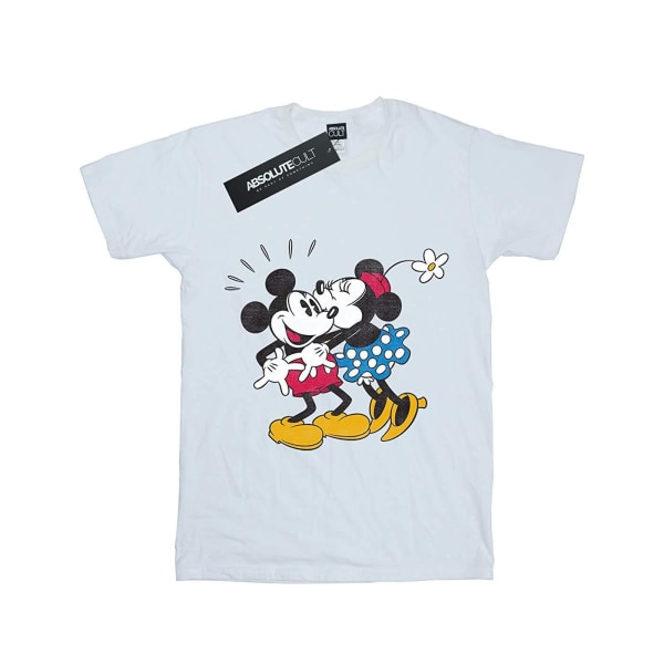 Disney Girls Musse Pigg Musse Pigg och Minnie Kiss bomull T-shirt White 7-8 Years